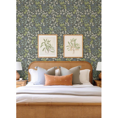 Mildred Charcoal Botanical Trail Wallpaper