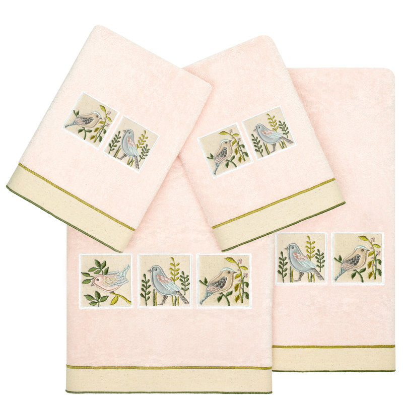 4 Piece Turkish Cotton Towel Set, Blush