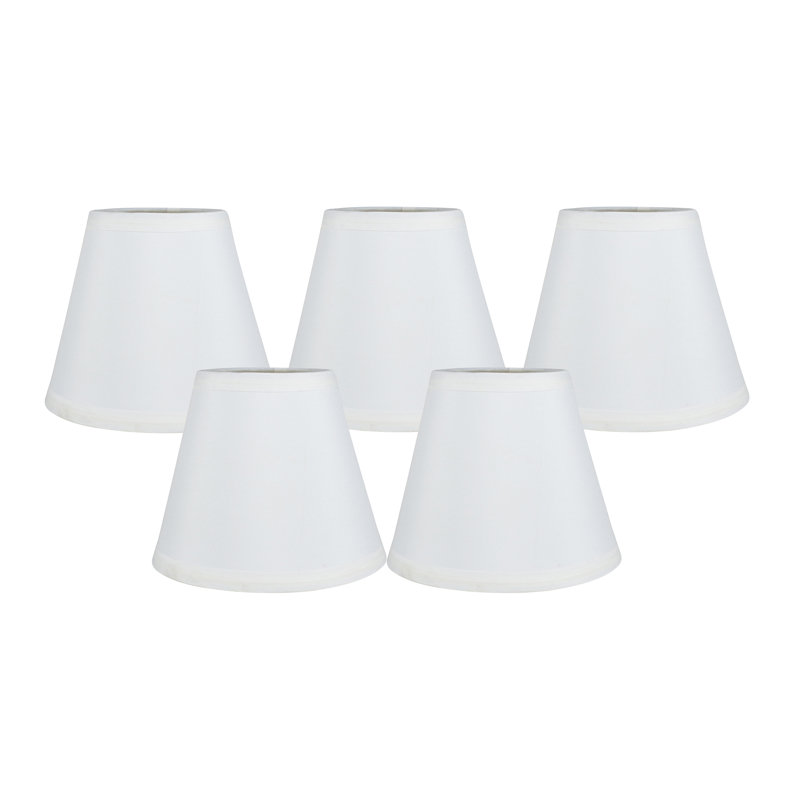 Abat-jour de lustre 5 pièces, Blanc cassé, H 5 po x l 3,5 po x P 6 po