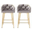 Ensemble de 2 tabourets de comptoir 28 po 28 po, tabourets de comptoir bleu foncé avec structure en fer, dossier et coussin moelleux, repose-pieds, convient à la cuisine / chambre / salle à manger-325151703