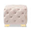 Velvet Tufted Square Solid Colour Cube Ottoman-1018714357