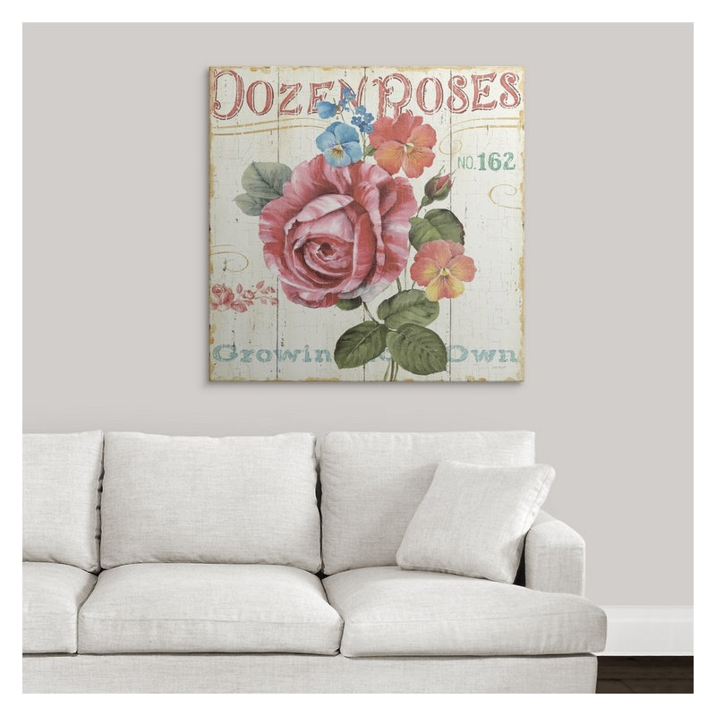 « rose jardin ii », impression, H 35 po x l 35 po x P 1,5 po, Toile