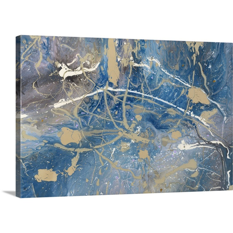 « plongez », peinture sur toile, Toile tendue, H 12 po x l 18 po x P 1,25 po
