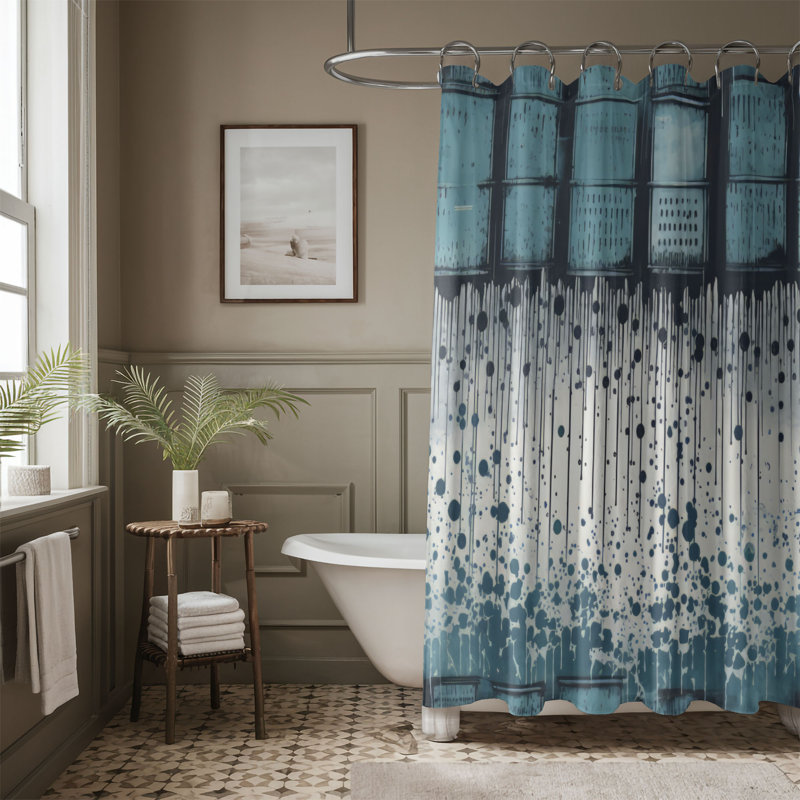 Droplet Patterns - Premium Shower Curtain, 74"H x 71"W