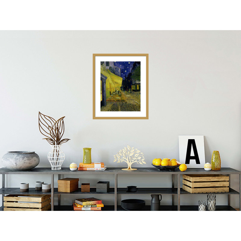 «Cafe Terrace Place du Forum Arles» par Vincent van Gogh, impression giclée encadrée, H 27,66 po x l 23,5 po