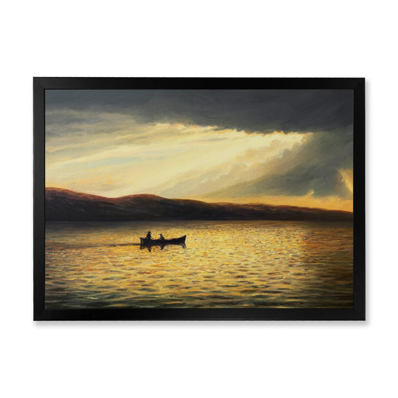 «The Bay of Silence», reproduction sur toile, Cadre d'angle fermé noir, H 8 po x l 12 po x P 1 po