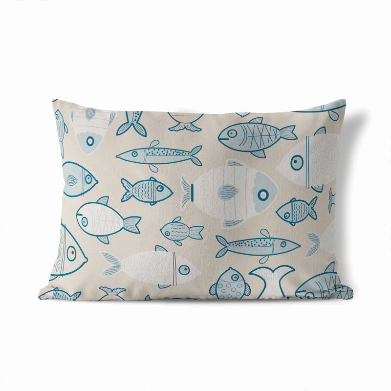 Coussin extérieur Here Fishy, Ivoire ivoire
