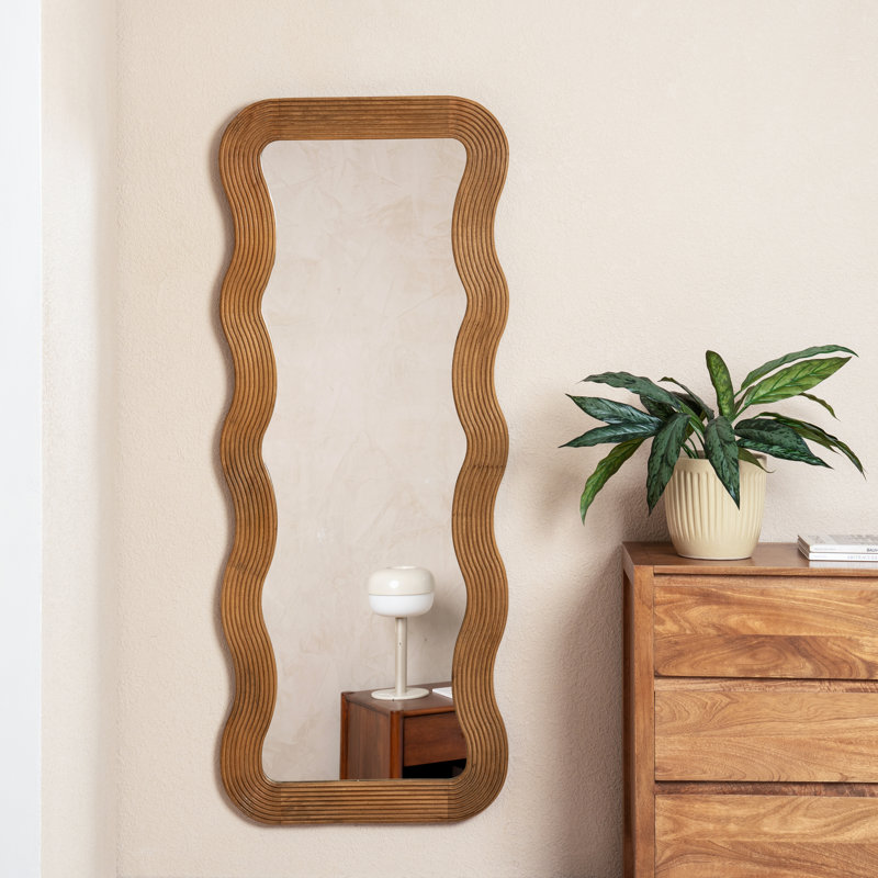 Fabian 60" Solid Wood Mirror , Modern Full Length Mirror , Decorative Wall Mirror for Bedroom & Living Room – Sculpted  Wood Frame