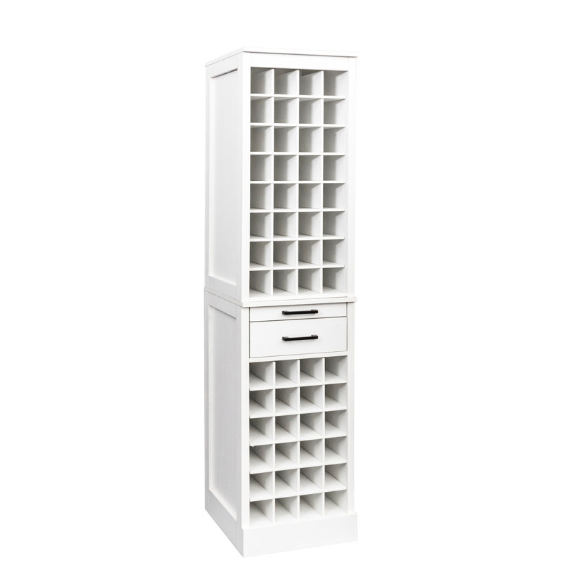 Armoire à vin modulaire 32 pouces, finition foncée, conception linéaire, P 15,5 po x l 17,39 po, H 34,83 po, lignes de particules,