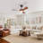 42" Modern Downrod Black Ceiling Fan With Light And Remote, Reversible, Insert Quick Install Blades For Bedroom, Living Room, Kitchen-640729577