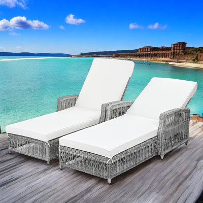 Outdoor Wicker Chaise Lounge Set (Set Of 2) by Bayou Breeze