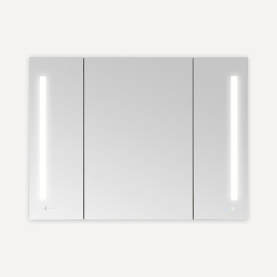 AQUADOM Signature Royale 48" W x 36" H x 5"D, LED Medicine Cabinet with Defogger, Electrical Outlets, Digital Clock, Dimmer, Adjustable LED 3X Magnifying Mirror