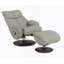 Fauteuil d'appoint en cuir fleur de qualité supérieure avec pivot et repose-pieds, avec sièges à ressorts ensachés et pieds Kd pour un confort et un style modernes