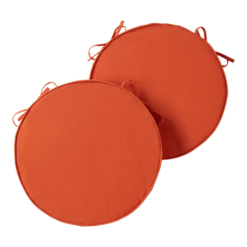 Outdoor Round Dining Chair Seat Pad, Rust