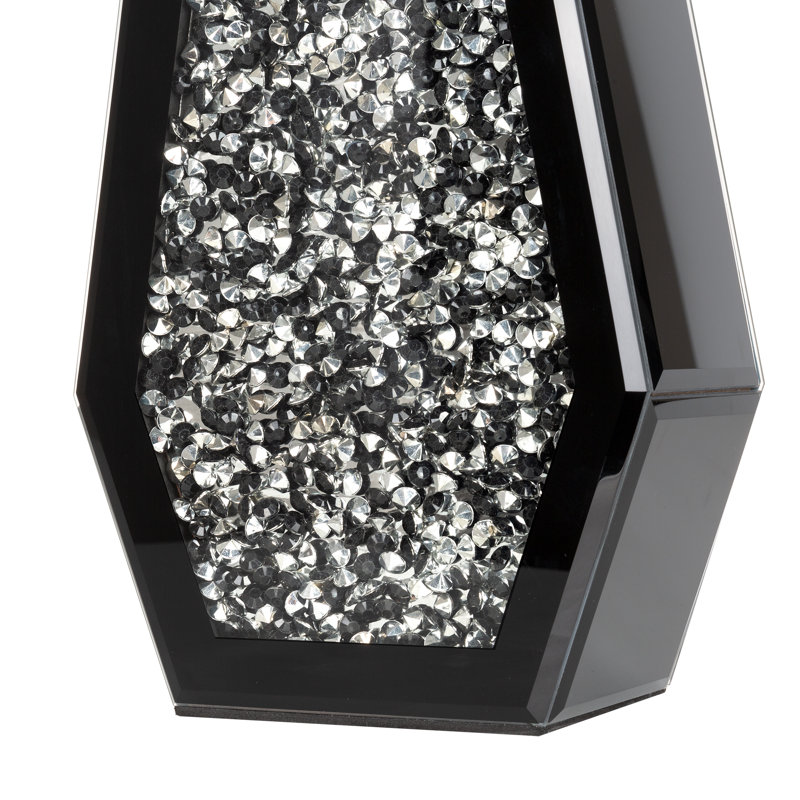 Vases de table en verre Cerrie, H 14 po x l 7,3 po x P 3,9 po, Noir