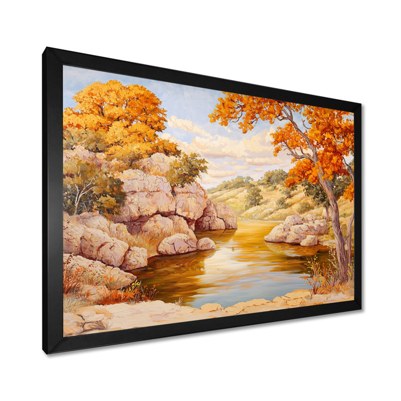 Décoration murale Pecos River In Texas I - Texas, H 16 po x l 32 po, Reproduction encadrée d'une seule photo sans pass, Noir