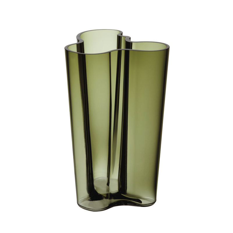 Aalto Glass Table Vase, 6.3" H x 8.19" W x 4.75" D, Moss Green