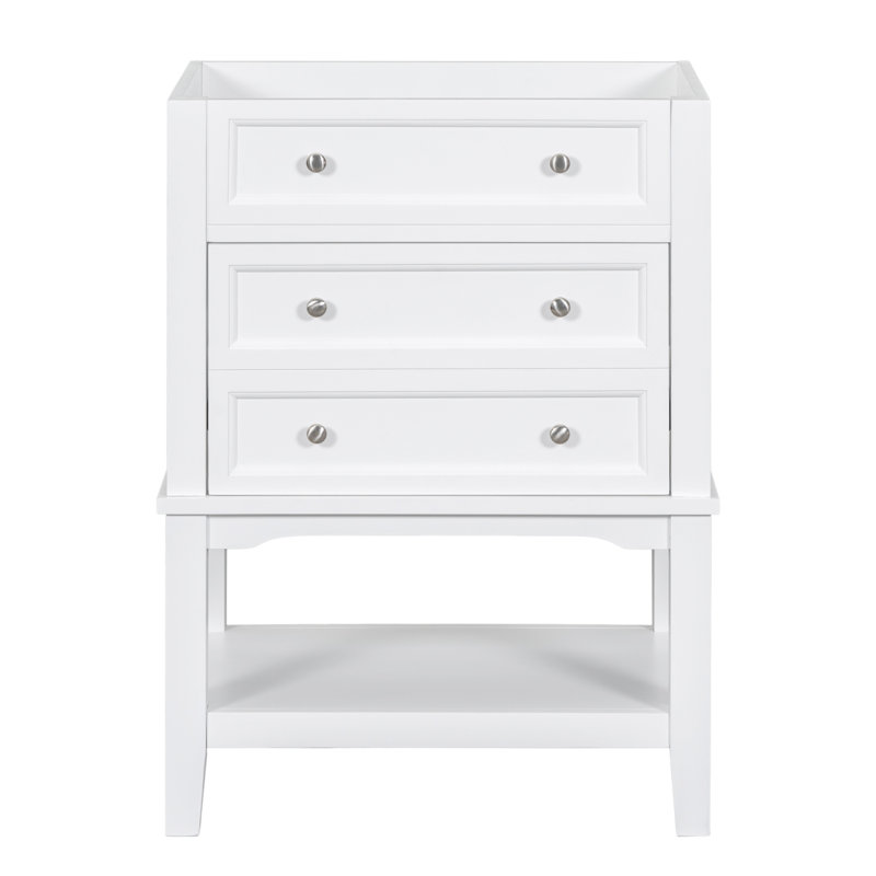 Base de meuble-lavabo 24 "avec structure en bois massif et armoire de rangement