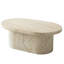 Table basse ovale moderne en fibre de verre avec base piédestal LeisureMod Laura, table de centre intérieure et extérieure, table de salon et de patio contemporaine entièrement assemblée