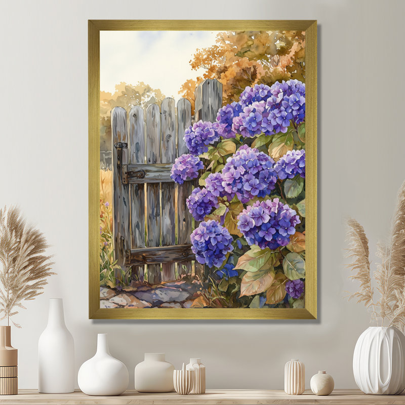 Demi - impression sur toile florale, H 20 po x l 12 po, Reproduction encadrée d'une seule photo, Doré