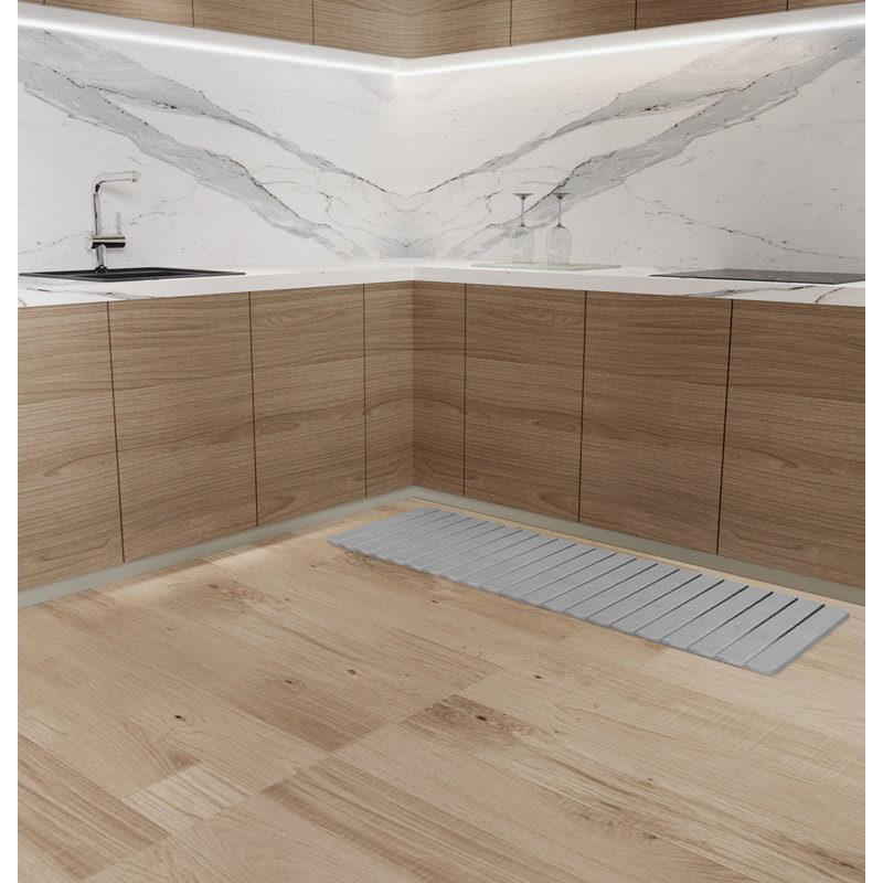 Dianeli Water Resistant Kitchen Mat, Gray