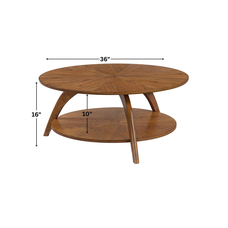 Atreu Wood Coffee Table with Storage, Cinnamon