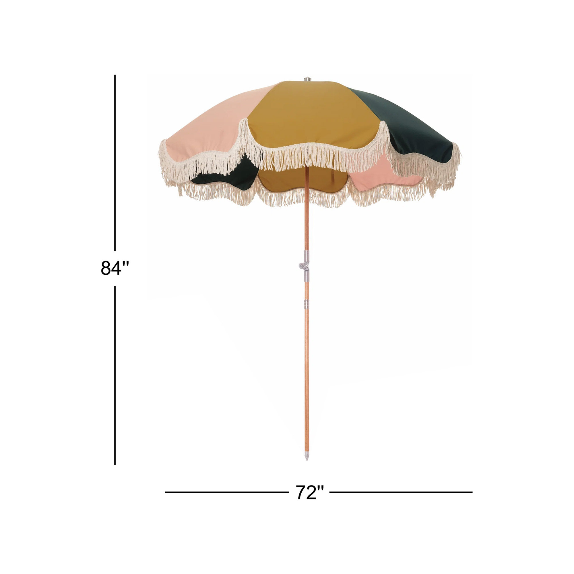 2022/2023 72'' Outdoor Umbrella, Pink/Yellow/Green