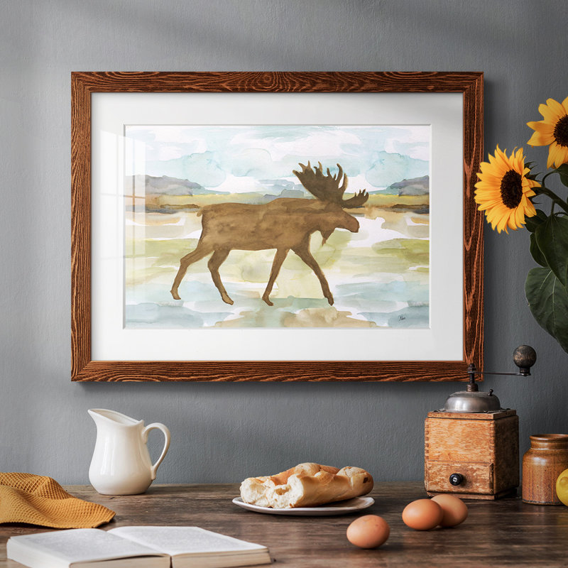 Mountain Moose - impression d'un cadre photo, Érable, H 14 po x l 20 po x P 1,5 po