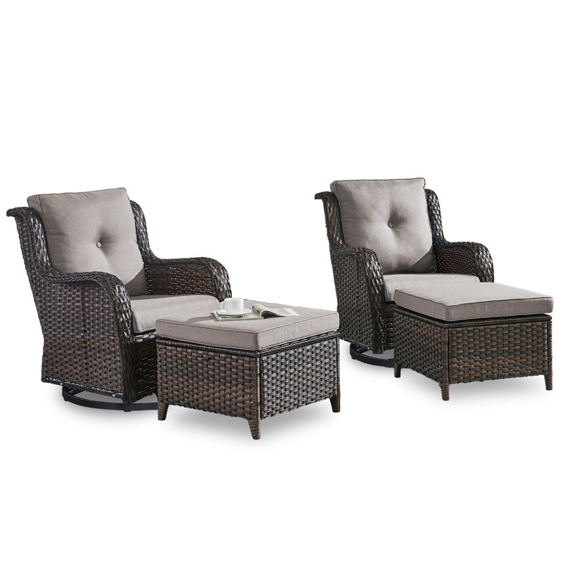Chaise d'extérieur Elga, Brun, Gris