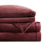 Ensemble de draps bourgogne 3 pièces - ultra doux et confortable à 100%, brossé des deux côtés pour un look luxueux en velours, comprend un drap plat, une taie d'oreiller ajustée, des matelas élastiques de 16 po, lavable à la machine,