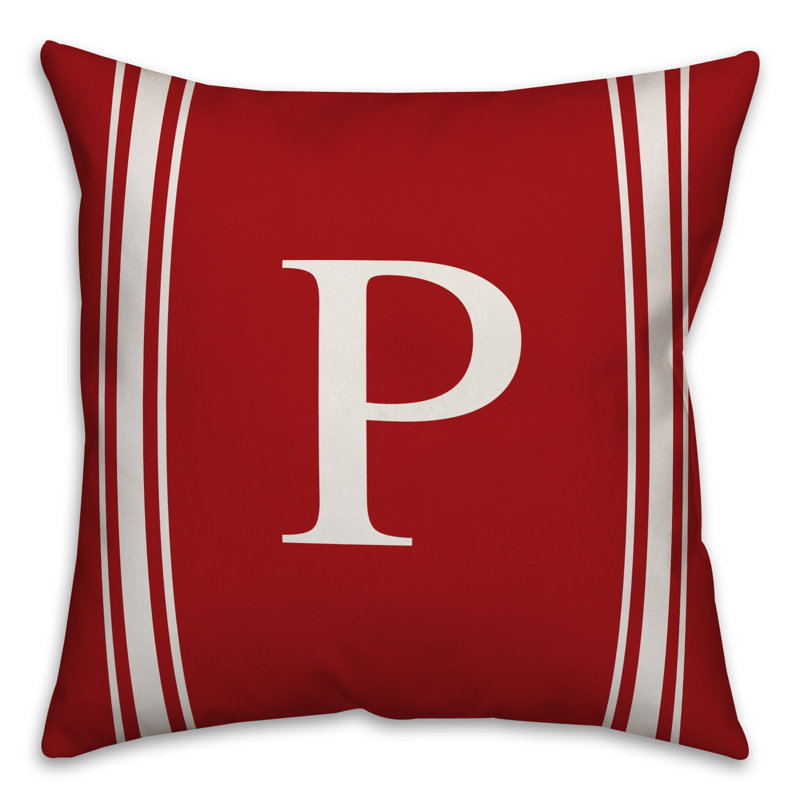 Striped Throw Pillow, P, Red