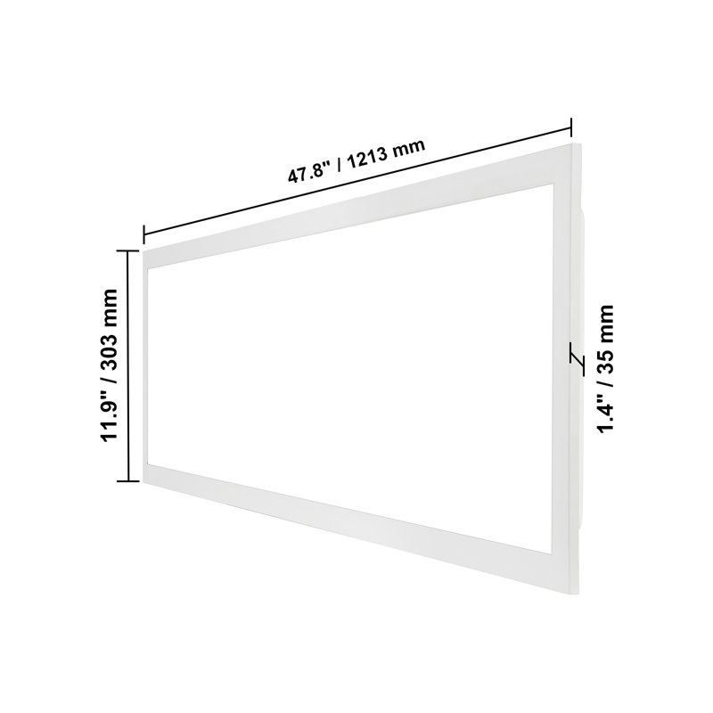 Dimmable Rectangle Flat Panel Ceiling Light, 1.4" H x 47.8" W x 11.9" D