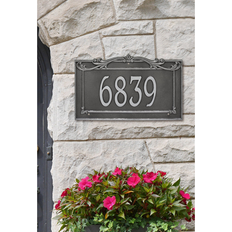 Plaque d'adresse murale 1 ligne Signature Series, Gris, Oui, Gris fumée