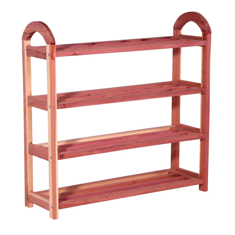 CedarFresh 4‑Tier Cedar Shoe Rack Closet Organizer Aromatic Eastern Red Cedar