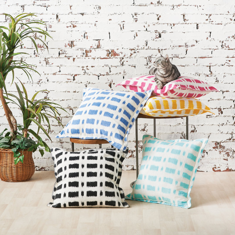 Dash Geometric Throw Pillow, Surf