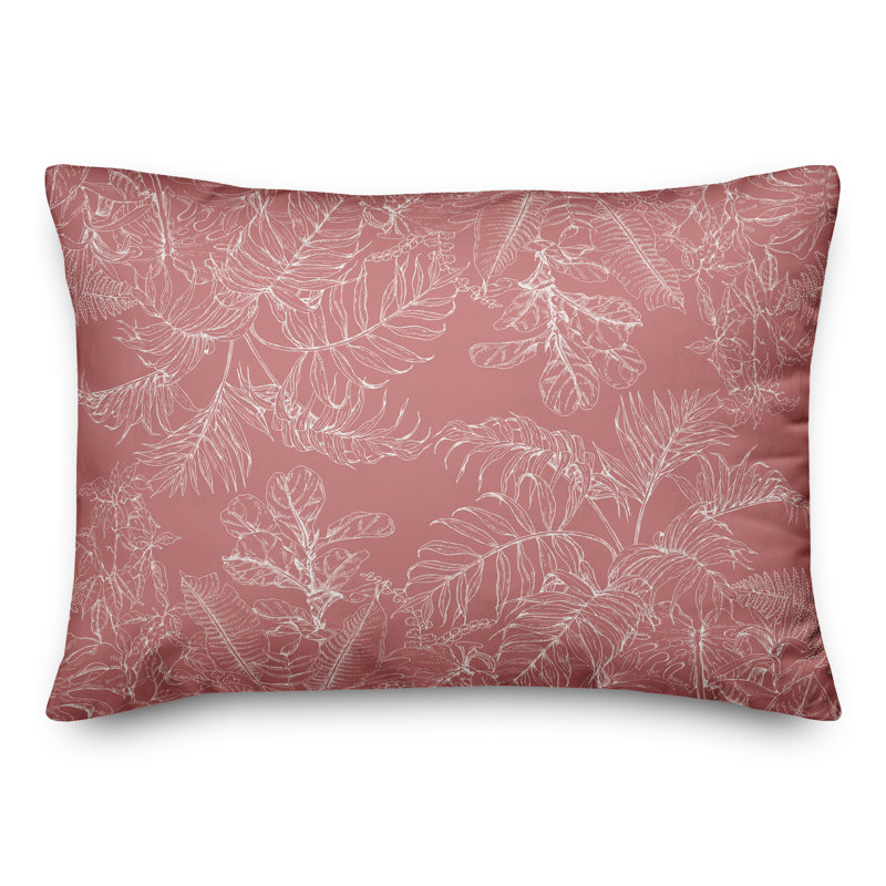 Botanical Sketch 16 Outdoor Rectangular Pillow Cover & Insert, Pink