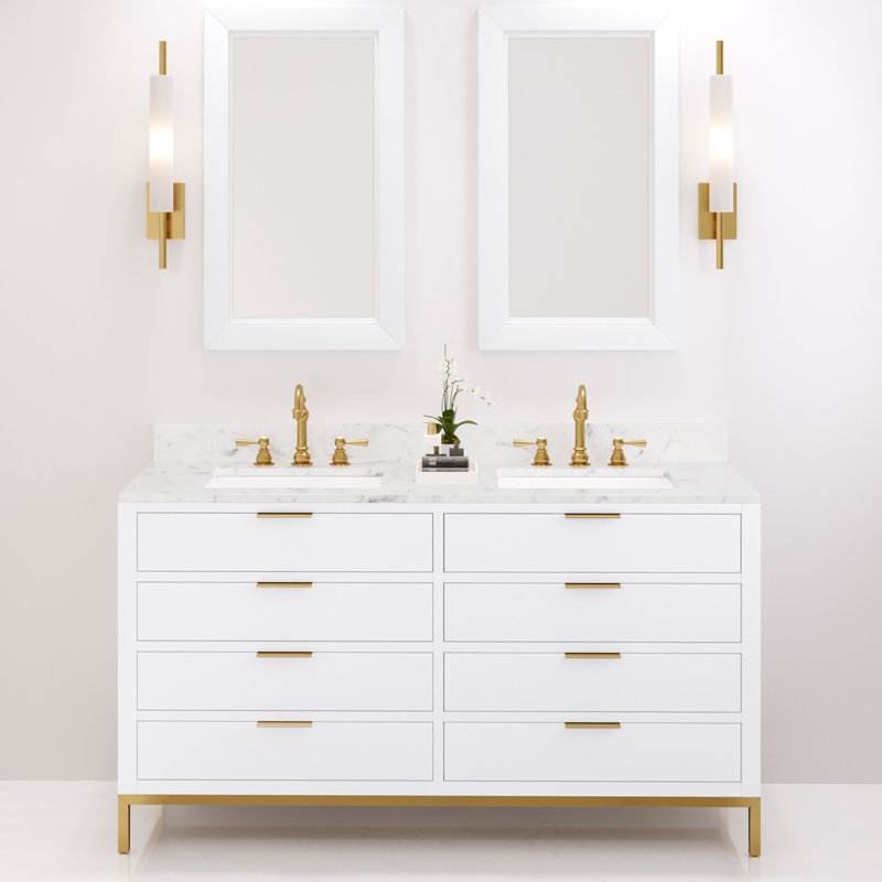 60'' W Double Vanity, Pure White, 60"