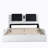 Faux Leather Upholstered Platform Bed Frame with led lighting ,Bluetooth connection to play music /RGB control,Backrest vibration massage,Curve Design, Wood Slat Support, No Box Spring Needed