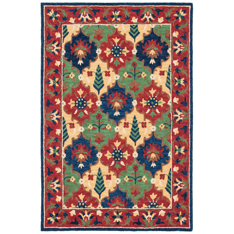 Grete Hand Tufted Wool Oriental Rug, Rectangle 5' x 8'