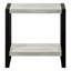 Table d'appoint, côté, bout, table de chevet, lampe, salon, chambre à coucher, stratifié gris, métal noir, industriel-795455782
