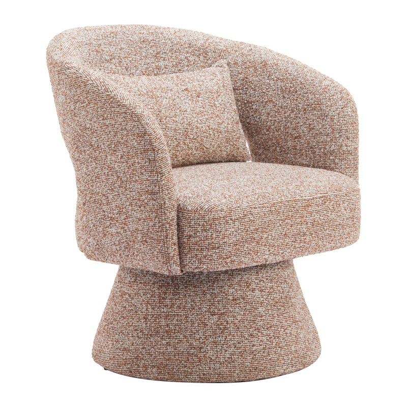Fauteuil pivotant moderne rembourré, siège d'appoint, style salon, bureau, brun givré