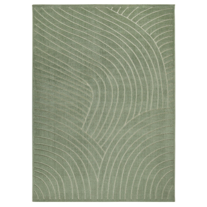 Green Abstract Thick Anti Shed Rug For Bedroom, Dining Room, Stain Resistant Abstract Modern Area Rug, Rectangle 160 x 220 cm