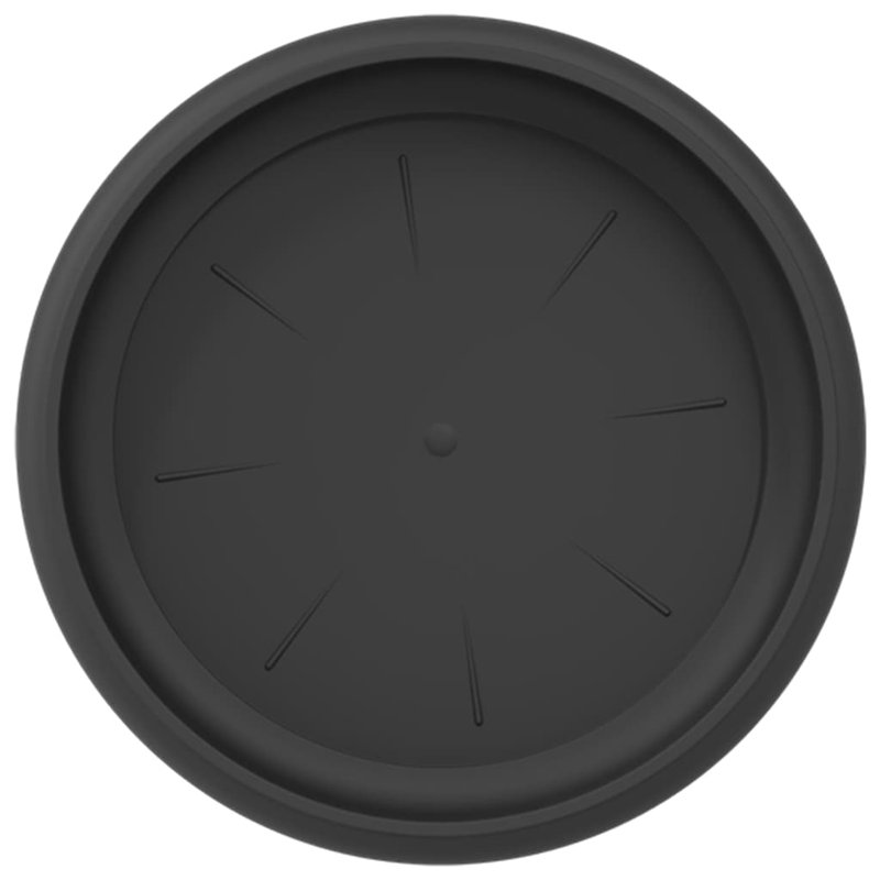 Round Flower Tray 24 Pcs Plastic, Black, 2cm H x 17.5cm W x 17.5cm D