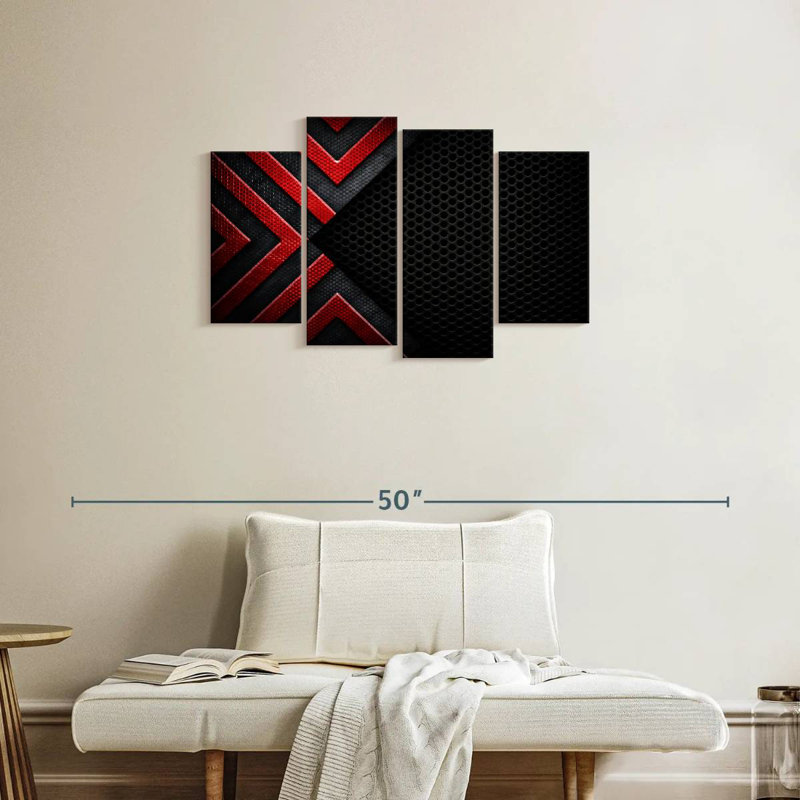Avery Red Black Abstract, 22" H x 36" W