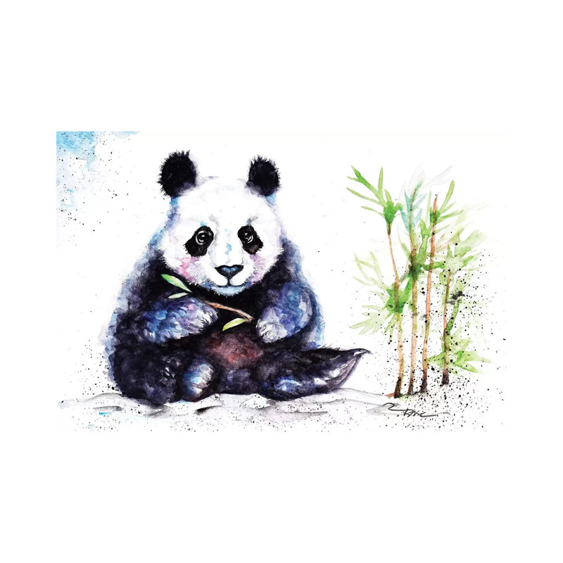" Little Panda " Painting Print, 18" H x 26" W x 1.5" D