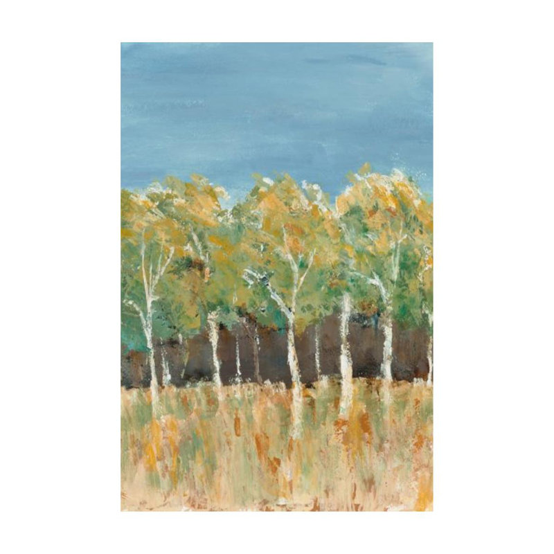 «Dense Trees I» par Sara Brown - peinture sur toile, Extérieur, H 36 po x l 24 po x 1,5 po