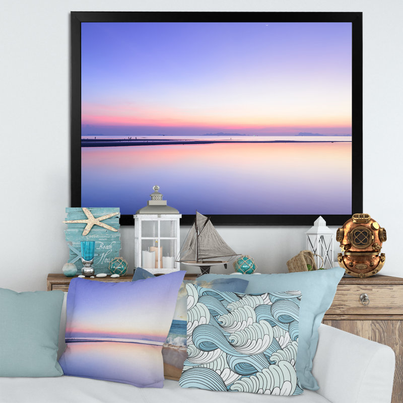 «Vibrant Panoramic Tropical Seascape Sunset III», reproduction d'art sur toile nautique et côtière, H 8 po x l 12 po x P 1 po