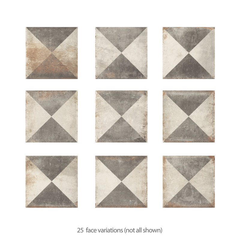 DAnticatto Decor 9" x 9" Porcelain Stone Look Wall & Floor Tile