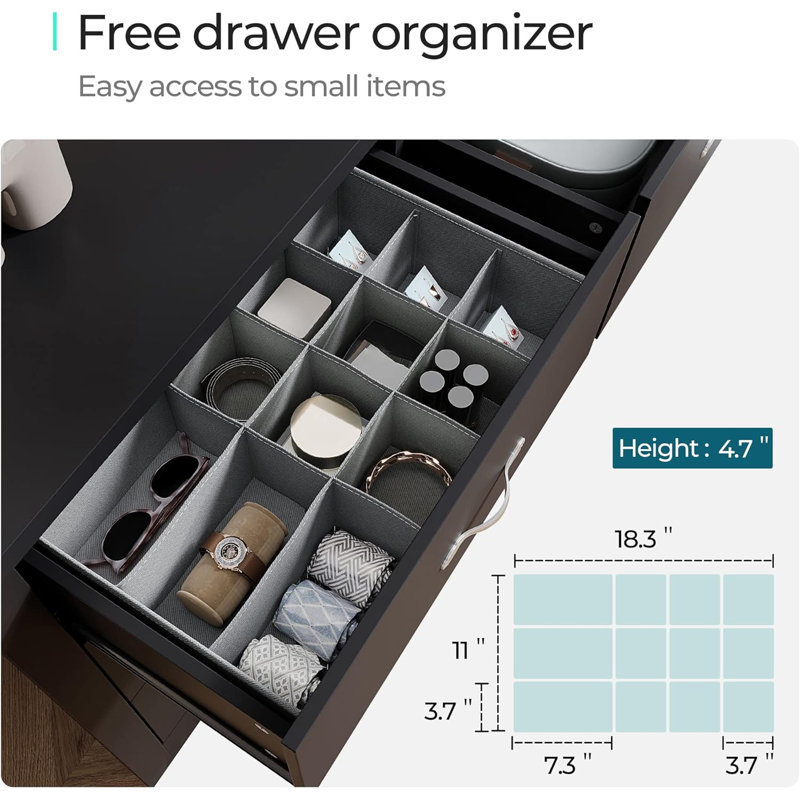 Qwin 6 - Drawer Dresser, Black