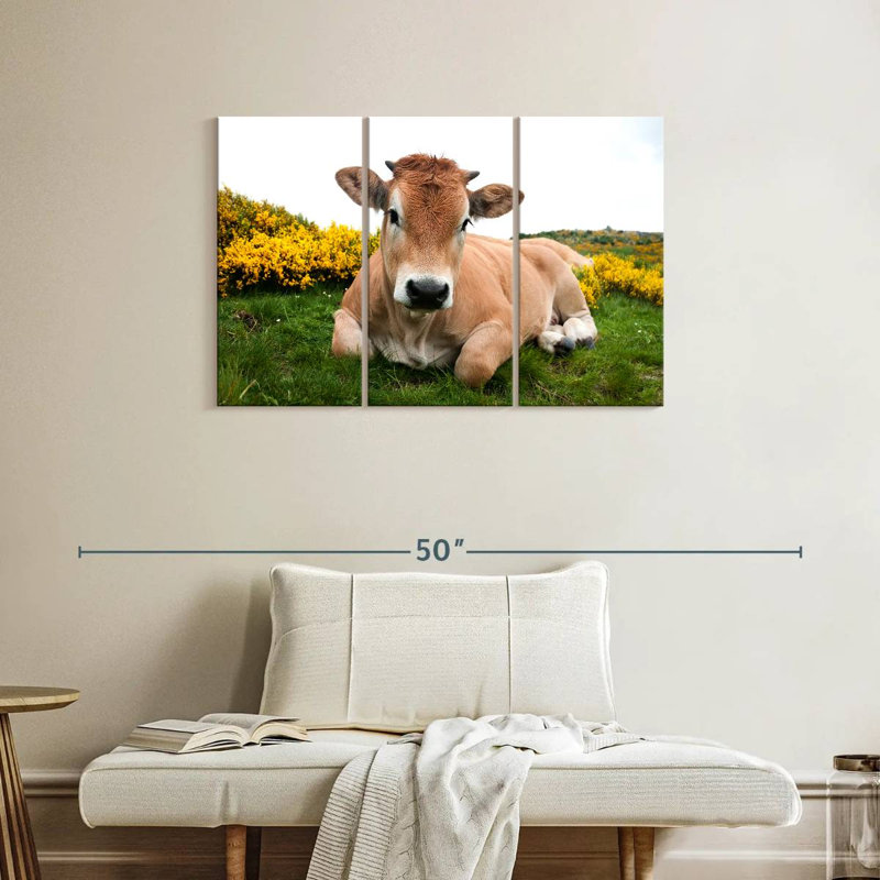Brampt adorable vache Aubrac, H 24 po x l 38 po